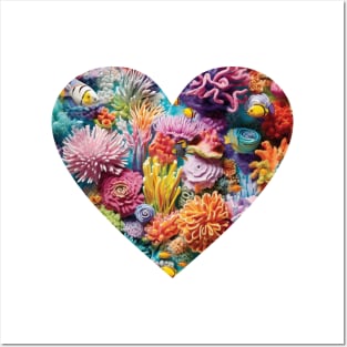 Coral Reef Heart Posters and Art